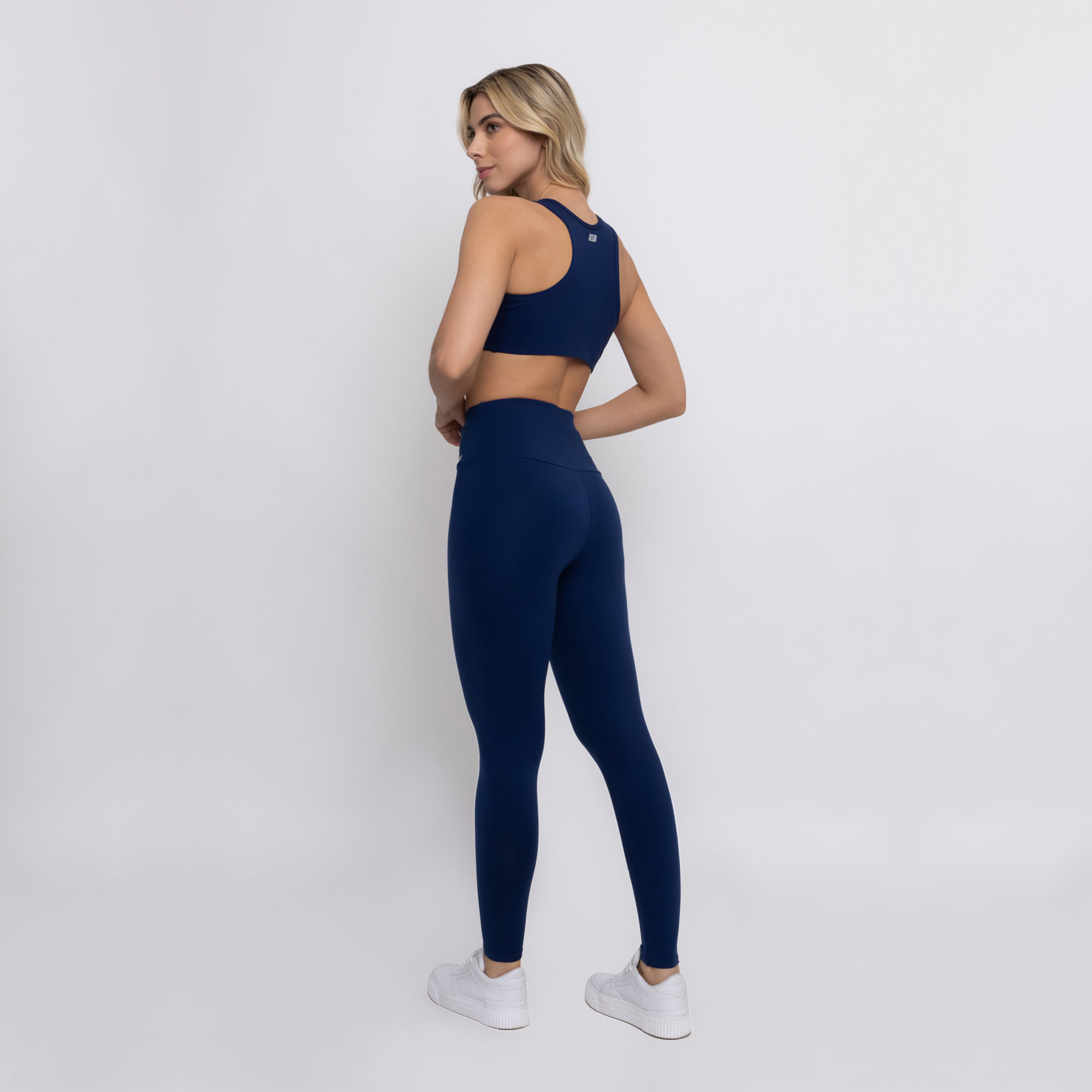 Legging Supplex Academia Cós Alto Azul Marinho Helenas - Loja Helenas